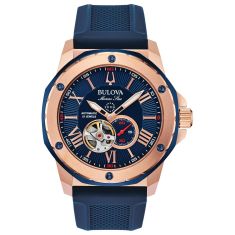 Men's Bulova Marine Star Automatic Blue Dial Watch | 45mm | 98A227