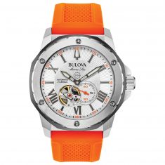 Men's Bulova Marine Star Automatic Silver Dial Watch | 45mm | 98A226