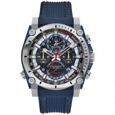Men's Bulova Precisionist Blue Polyurethane Strap Watch | 46.5mm | 98B315
