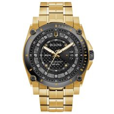 Men's Bulova Precisionist Diamond Gold-Tone Stainless Steel Watch | 46.5mm | 98D156