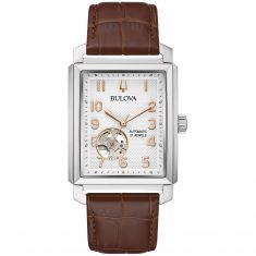 Men's Bulova Sutton Automatic Alligator-Grain Leather Strap Watch | 33mm | 96A268