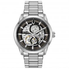 Men's Bulova Classic Sutton Automatic Skeleton Dial Bracelet Watch | 43mm | 96A208