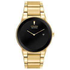 Men's Citizen Eco-Drive Axiom Gold Tone Black Dial Watch | 40mm | AU1062-56E
