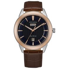 Men's Citizen Eco-Drive Brown Leather Strap Watch | 40mm | AW0096-06L