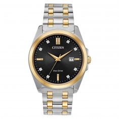 Men s Citizen Eco Drive Corso Two Tone Diamond Watch 41mm BM7107 50E REEDS Jewelers
