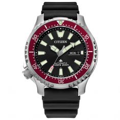 Citizen Promaster Dive Automatic Black Dial Polyurethane Strap Watch | 44mm | NY0156-04E