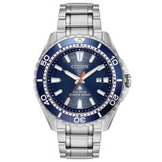 Men's Citizen Eco-Drive Promaster Diver Stainless Steel and Blue Dial Watch | 45mm | BN0191-55L