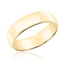 Low Dome Comfort Fit 10k Yellow Gold Wedding Band 6mm