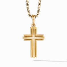 Men's David Yurman Deco Cross Pendant in 18k Yellow Gold