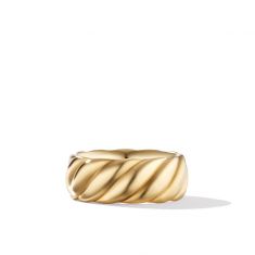 Men's David Yurman Sculpted Cable Contour Band Ring in 18K Yellow Gold