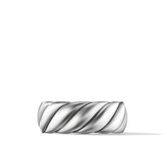 Men's David Yurman Sculpted Cable Contour Band Ring in Sterling Silver