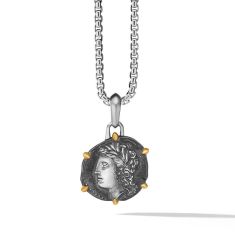 Men's David Yurman Virgo Amulet in Sterling Silver with 18K Yellow Gold
