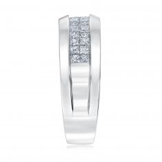 1ctw Princess Diamond Channel White Gold Band | Men