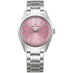 Men's Grand Seiko Heritage Pink Dial Limited Edition Stainless Steel Watch 36.5mm - SBGW313