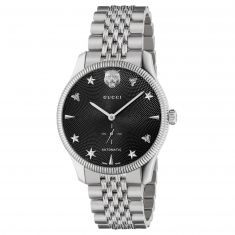 【 GUCCI 】 G-Timeless Automatic Black Dial Watch YA126353 Gucci G-Timeless Black Dial Stainless Steel Men's Watch YA126353