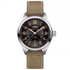Men's Hamilton Khaki Field Day Date Auto Leather Watch H70505833 ...