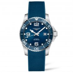 Men's Longines HydroConquest Blue Automatic Diving Blue Rubber Strap Watch L37814969