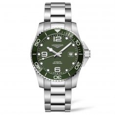 Men's Longines HydroConquest Diving Automatic Green Dial Stainless Steel Watch L37814066
