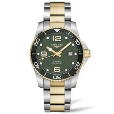 Men's Longines HydroConquest Diving Automatic Green Dial Two-Tone Watch L37813067