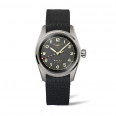 Men's Longines Spirit Titanium Automatic Black Strap Watch L38101532
