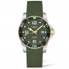 Men's Longines Sport HydroConquest Automatic Green Rubber Strap Watch L37813069