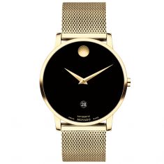 Movado Museum Classic Automatic Black Dial Yellow Gold-Tone Watch | 40mm | 0607632