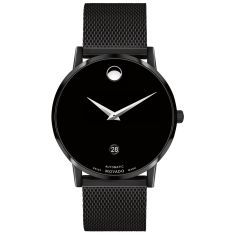 Men's Movado Museum Classic Automatic Black PVD-Finished Mesh Bracelet Watch | 40mm | 0607568
