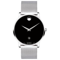 Men's Movado Museum Classic Automatic Stainless Steel Mesh Bracelet Watch | 40mm | 0607567