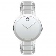 Men's Movado Sapphire Silver Dial Stainless Steel Watch | 39mm | 607178