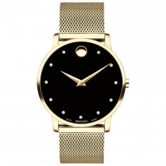 Movado Museum Classic Yellow Gold PVD-Finished Stainless Steel Diamond Watch | 40mm | 0607512
