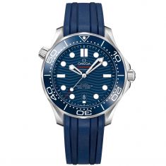 Omega seamaster 300m blue rubber strap deals