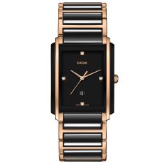 年末のプロモーション大特価！ Rectangular Diamonds Integral Rado Men's Case Ceramic Black 時計