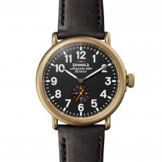 Men's Shinola The Runwell Black Leather Strap Watch S0120194492