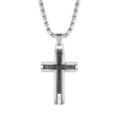 Stainless steel diamond online cross necklace