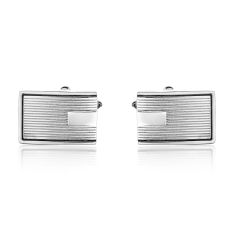 Men's Stainless Steel with Black Resin Edge Cufflinks