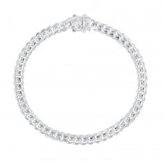 Men's Sterling Silver Cuban Link Chain Bracelet, 6mm