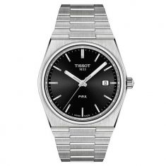 image of Men's Tissot T-Classic PRX Black Dial Stainless Steel Watch T1374101105100 with sku:20153706