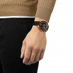 Tissot T-Sport Supersport Chrono Black Dial and Black Leather Strap Watch 45.5mm - T1256173605100