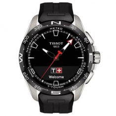 Men's Tissot T-Touch Connect Solar Quartz Black Rubber Strap Watch T1214204705100