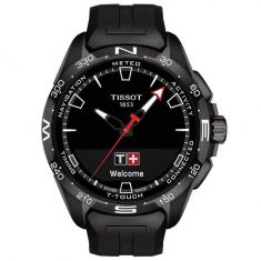 Men's Tissot T-Touch Connect Solar Quartz Black Rubber Strap Watch T1214204705103