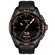 Men's Tissot T-Touch Connect Solar Quartz Black Rubber Strap Watch T1214204705104
