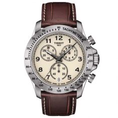 Men s Tissot V8 Brown Leather Strap Chronograph Watch T1064171626200 REEDS Jewelers