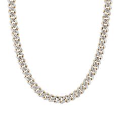 Men's Two-Tone Miami Cuban Link Chain Necklace 11.3mm, 22 Inches