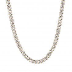 Men's Two-Tone Miami Cuban Link Chain Necklace 9.5mm, 24 Inches