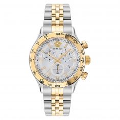 Versace Greca Dome Chrono Two-Tone Bracelet Watch | 43mm | VE6K00423 |  REEDS Jewelers