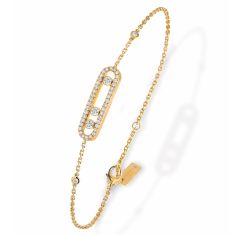 Messika Baby Move 1/3ctw Diamond Pave Yellow Gold Bracelet