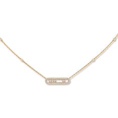 Messika Baby Move 1/3ctw Diamond Pave Yellow Gold Pendant Necklace