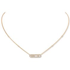 Messika Baby Move 1/3ctw Diamond Pave Yellow Gold Pendant Necklace