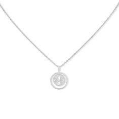 Messika Lucky Move PM 1/5ctw Diamond Pave White Gold Pendant Necklace