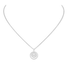 Messika Lucky Move PM 1/5ctw Diamond Pave White Gold Pendant Necklace